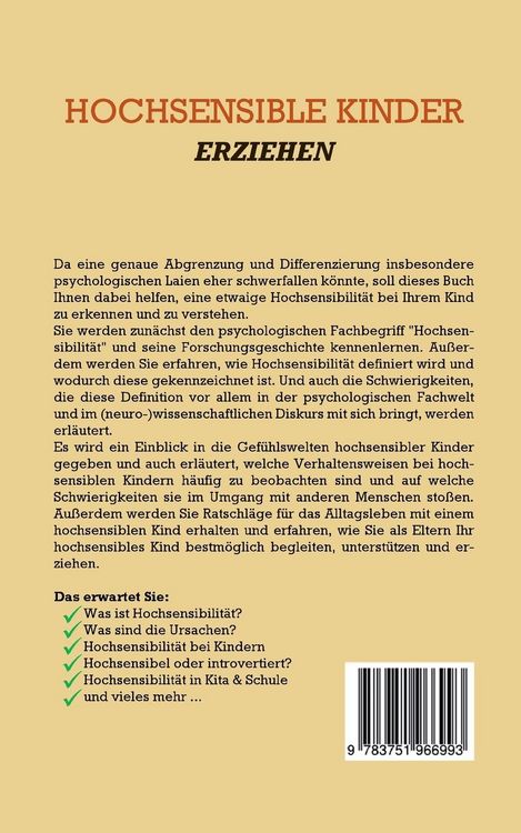 Produktbild: Hochsensible Kinder erziehen: Wie Sie gef&uuml;hlsstarke Kinder verstehen, gezielt f&ouml;rdern und liebevoll erziehen - inkl. der besten Alltagstipps f&uuml;r Eltern