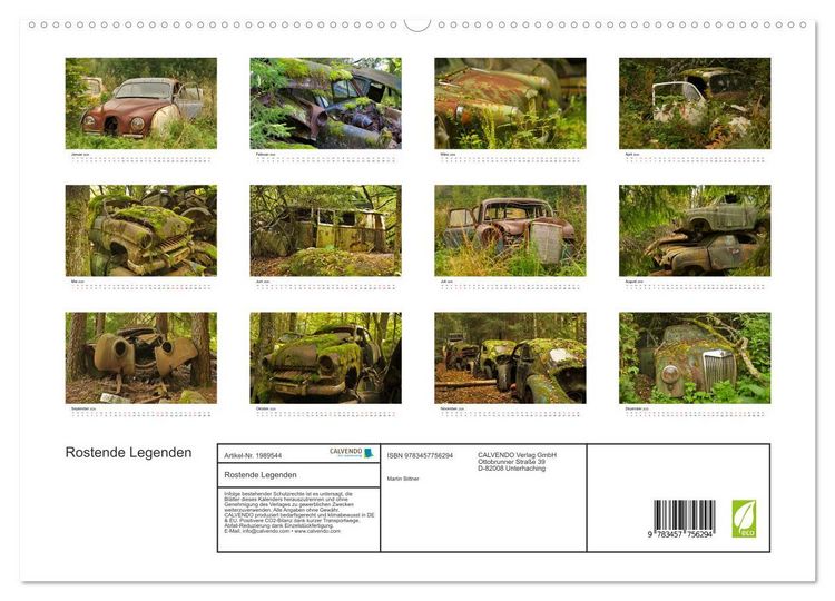 Produktbild: Rostende Legenden (hochwertiger Premium Wandkalender 2026 DIN A2 quer), Kunstdruck in Hochglanz