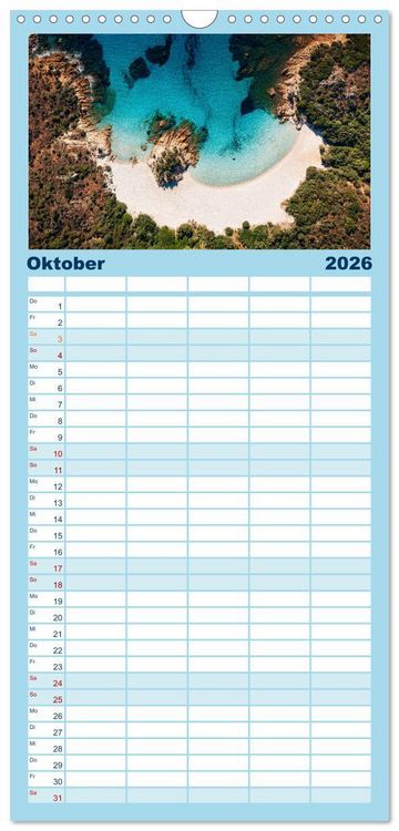 Produktbild: Familienplaner 2026 - Sardinien - Karibik des Mittelmeers mit 5 Spalten (Wandkalender, 21 x 45 cm) CALVENDO