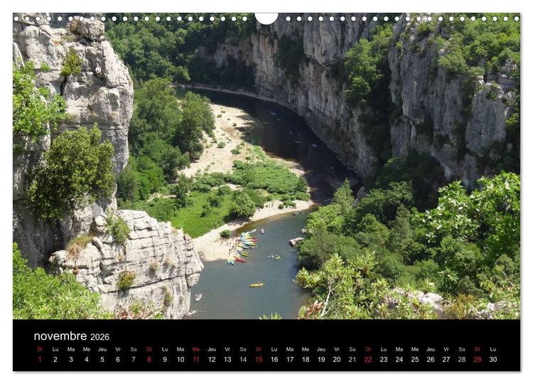 Produktbild: Ard&egrave;che - Randonn&eacute;e & Kayak (Calendrier mural 2026 DIN A3 vertical), CALVENDO calendrier mensuel