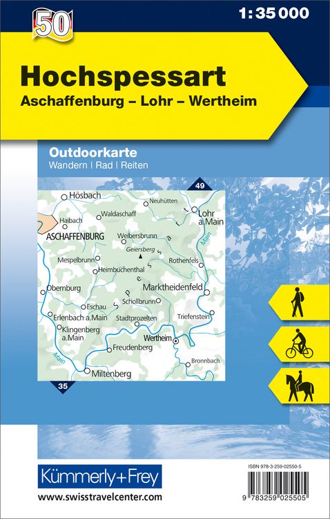 Produktbild: K&uuml;mmerly+Frey Outdoorkarte Deutschland 50 Hochspessart 1:35.000