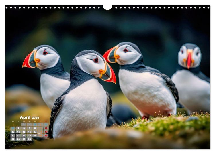 Produktbild: Tieftaucher Papageitaucher (Wandkalender 2026 DIN A3 quer), CALVENDO Monatskalender