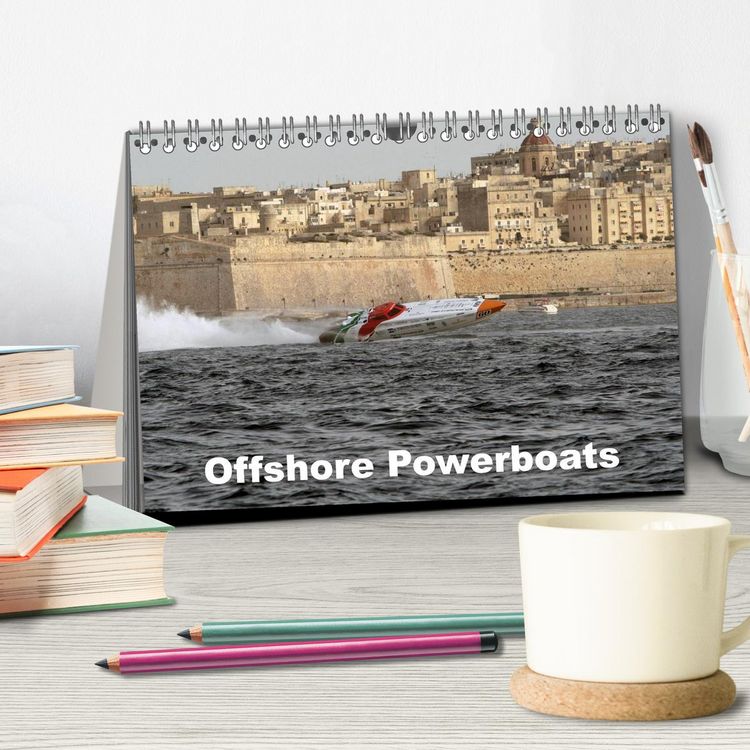 Produktbild: Offshore Powerboats (Tischkalender 2026 DIN A5 quer), CALVENDO Monatskalender
