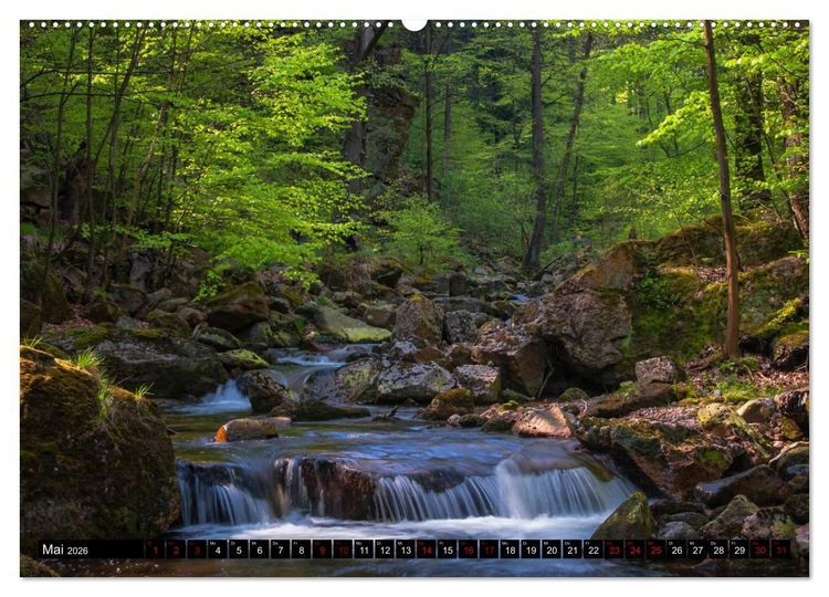 Produktbild: Fl&uuml;sse und Seen im Harz (hochwertiger Premium Wandkalender 2026 DIN A2 quer), Kunstdruck in Hochglanz