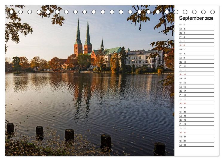 Produktbild: Hansestadt L&uuml;beck / Geburtstagskalender (Tischkalender 2026 DIN A5 quer), CALVENDO Monatskalender