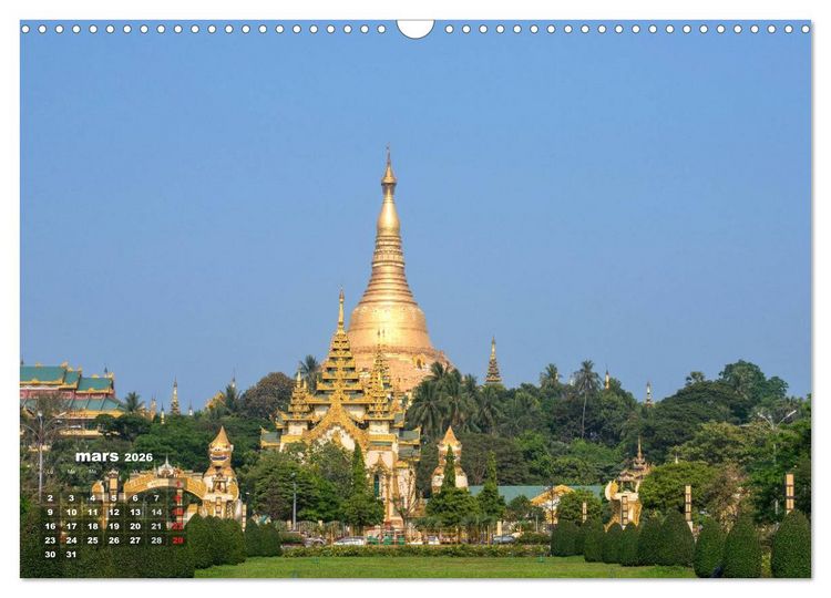 Produktbild: BIRMANIE MYANMAR (Calendrier mural 2026 DIN A3 vertical), CALVENDO calendrier mensuel