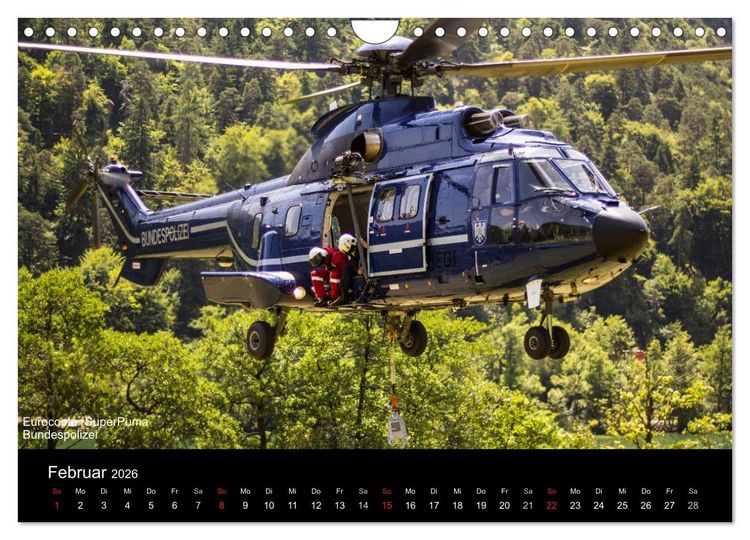 Produktbild: Hubschrauber im Einsatz (Wandkalender 2026 DIN A4 quer), CALVENDO Monatskalender