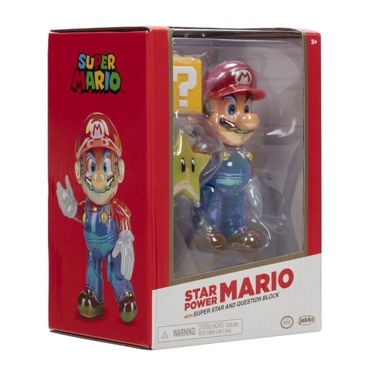 Produktbild: Nintendo Super Mario Figur Mario w/ Star in Sammlerbox, 10 cm