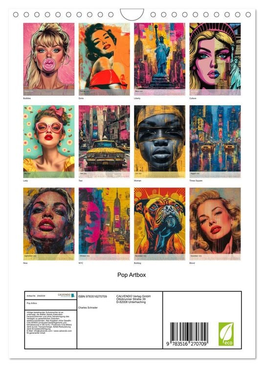 Produktbild: Pop Artbox (Wandkalender 2026 DIN A4 hoch), CALVENDO Monatskalender