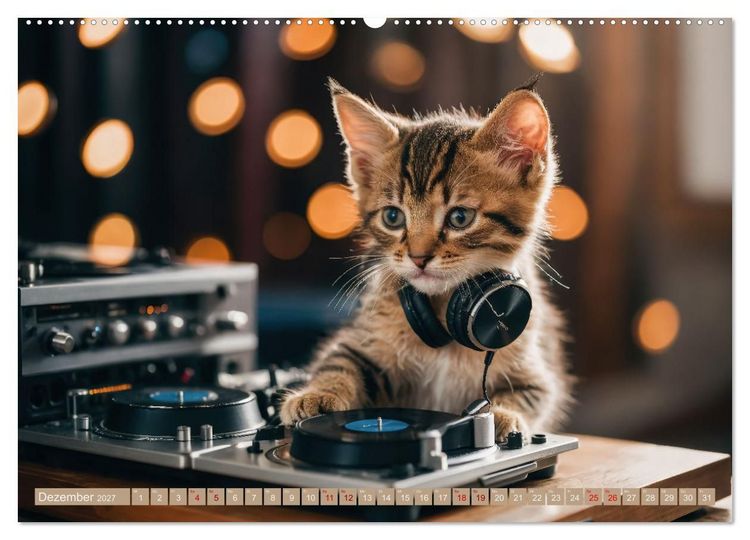 Produktbild: Miau-sikalische Momente (hochwertiger Premium Wandkalender 2027 DIN A2 quer), Kunstdruck in Hochglanz