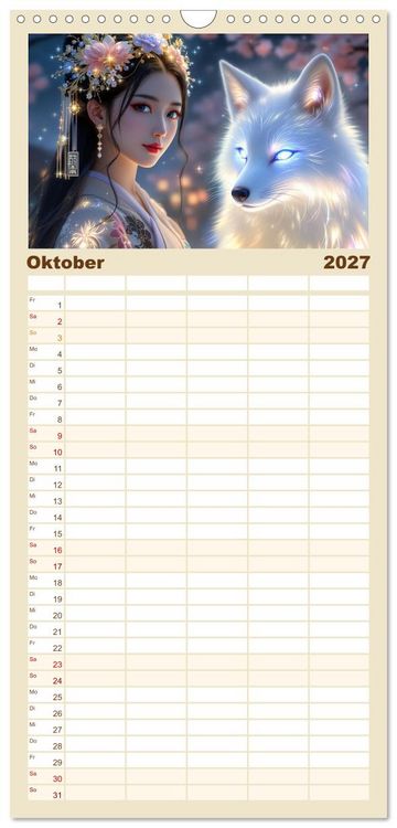 Produktbild: Familienplaner 2027 - Wilde Seelen mit 5 Spalten (Wandkalender, 21 x 45 cm) CALVENDO