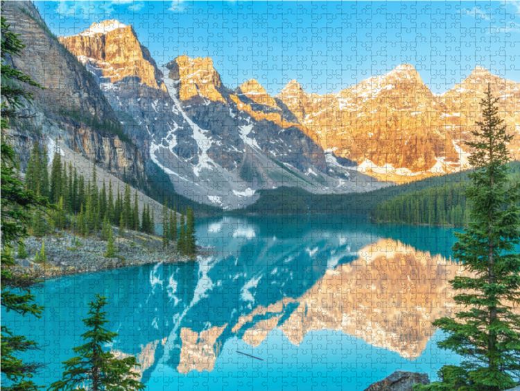 Produktbild: CALVENDO Puzzle Moraine Lake 1000 Teile Lege-Gr&ouml;&szlig;e 64 x 48 cm Foto-Puzzle Bild von Lukas Proszowski