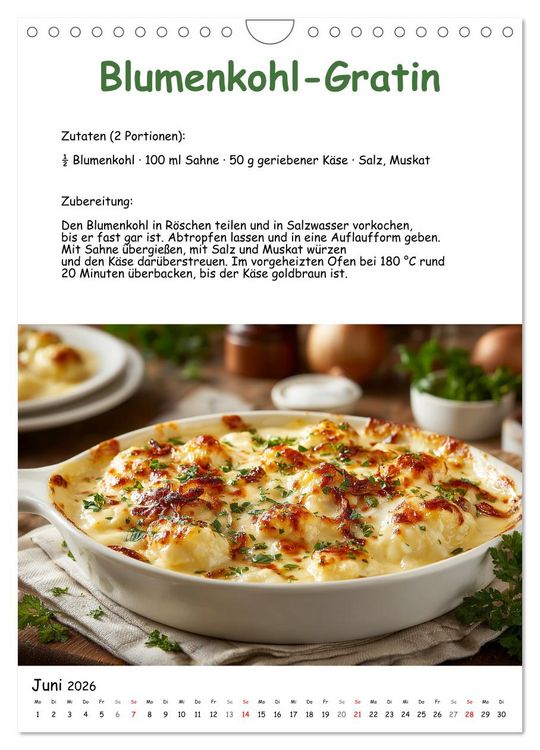 Produktbild: Low Carb - Rezepte ohne Kohlenhydrate zum Abnehmen (Wandkalender 2026 DIN A4 hoch), CALVENDO Monatskalender