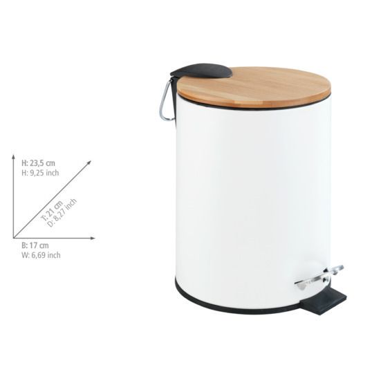 Produktbild: Treteimer Mod. Tortona Wei&szlig; matt, Easy-Close Absenkautomatik