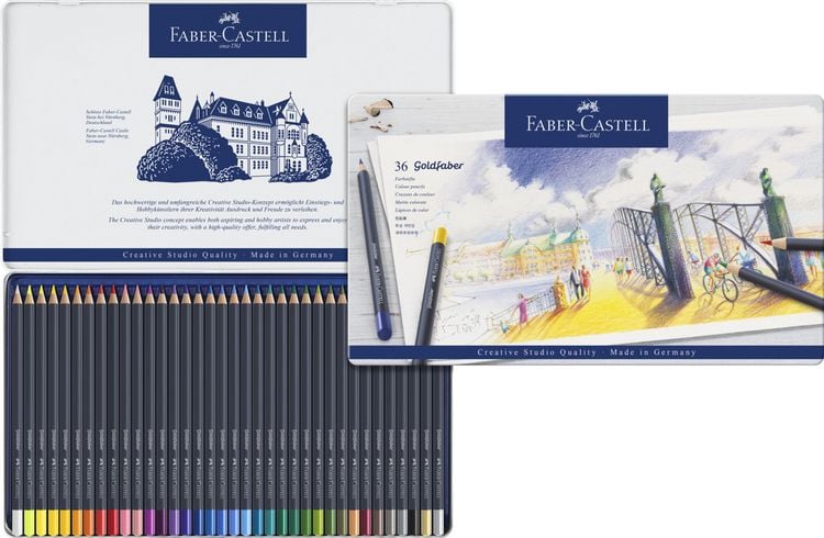 Produktbild: Faber-Castell Farbstifte Goldfaber, 36er Set Metalletui