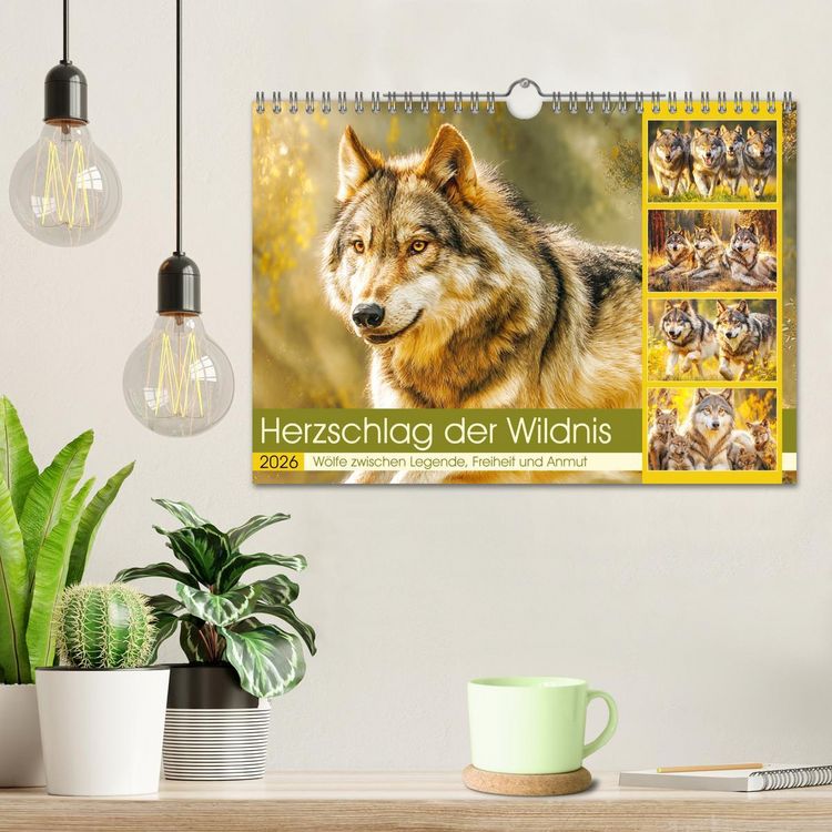 Produktbild: Herzschlag der Wildnis. W&ouml;lfe zwischen Legende, Freiheit und Anmut (Wandkalender 2026 DIN A4 quer), CALVENDO Monatskalender