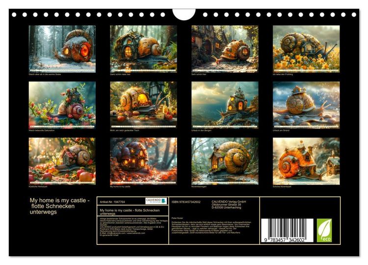 Produktbild: My home is my castle - flotte Schnecken unterwegs (Wandkalender 2026 DIN A4 quer), CALVENDO Monatskalender