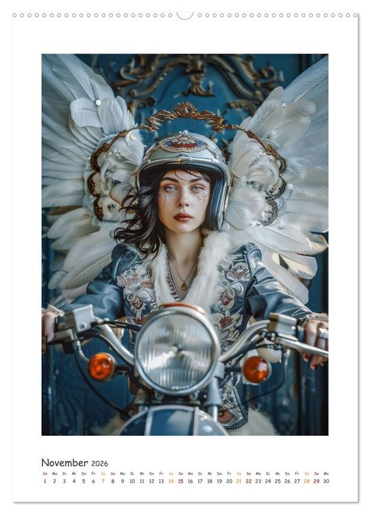 Produktbild: Fahrt ins Abenteuer - Angel-Bikerinnen erkunden die Welt (hochwertiger Premium Wandkalender 2026 DIN A2 hoch), Kunstdruck in Hochglanz