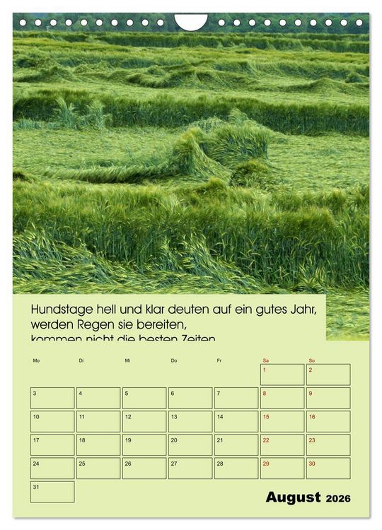 Produktbild: Wetter-Regeln der Bauern (Wandkalender 2026 DIN A4 hoch), CALVENDO Monatskalender