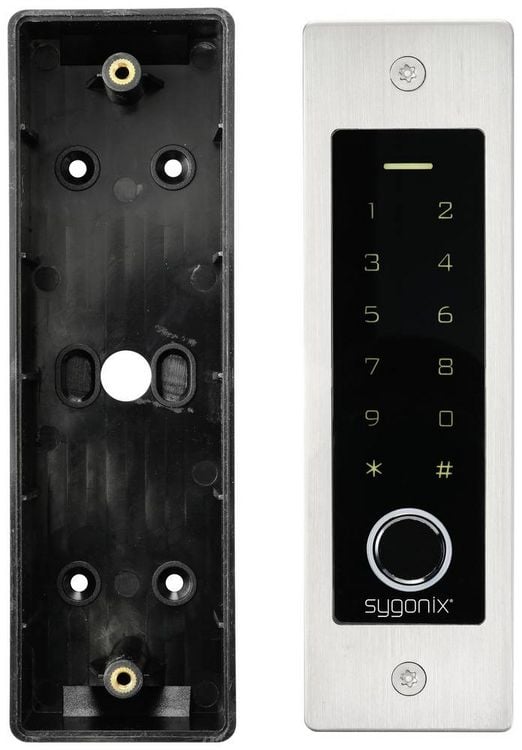 Produktbild: Sygonix SY-5231014 Fingerprint/RFID Zugangssystem Unterputz 12 V/DC, 18 V/DC IP55 mit beleuchteter Tastatur