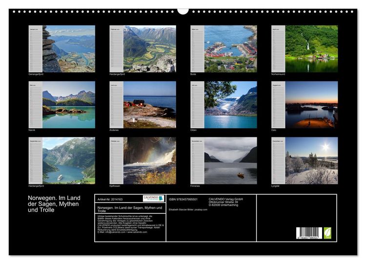 Produktbild: Norwegen. Im Land der Sagen, Mythen und Trolle (Wandkalender 2026 DIN A2 quer), CALVENDO Monatskalender