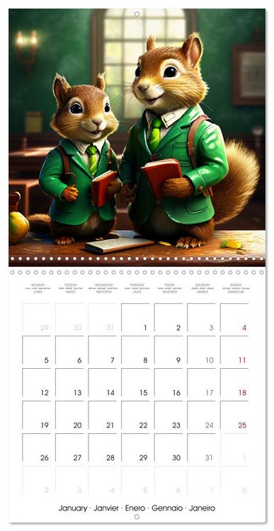 Produktbild: Squirrels Monthly Calendar (Wall Calendar 2026 12 &times; 12 Inch) CALVENDO 12 Month Wall Calendar