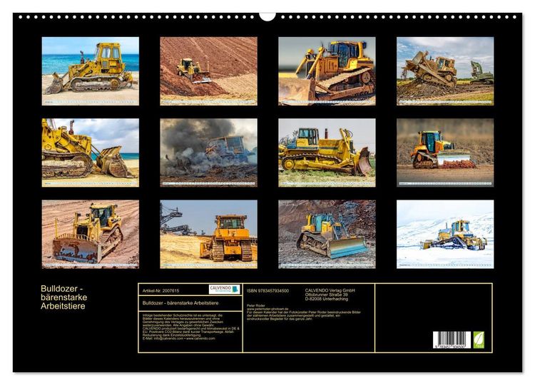 Produktbild: Bulldozer - b&auml;renstarke Arbeitstiere (Wandkalender 2026 DIN A2 quer), CALVENDO Monatskalender