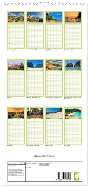 Produktbild: Familienplaner 2026 - Zauberhaftes Thailand mit 5 Spalten (Wandkalender, 21 x 45 cm) CALVENDO
