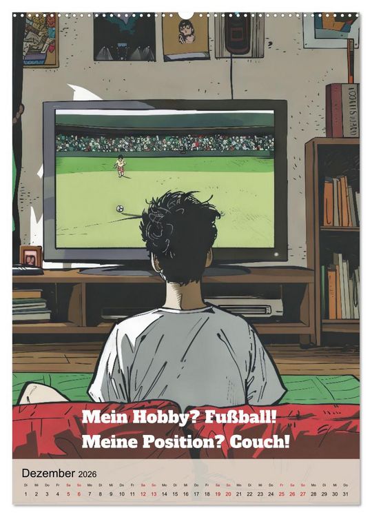 Produktbild: Fu&szlig;ballspr&uuml;che (hochwertiger Premium Wandkalender 2026 DIN A2 hoch), Kunstdruck in Hochglanz