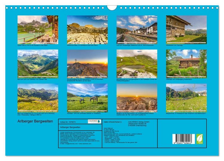 Produktbild: Arlberger Bergwelten (Wandkalender 2026 DIN A3 quer), CALVENDO Monatskalender