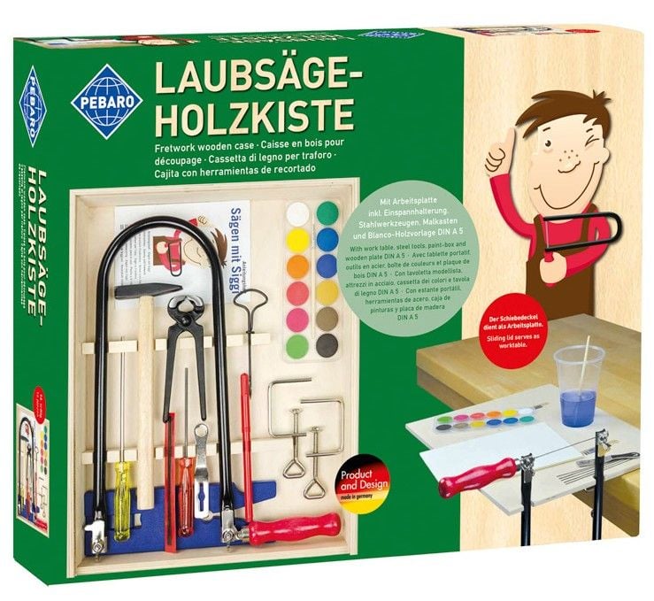 Produktbild: PEBARO 429S - Laubs&auml;ge-Holzkiste mit Werkzeug und Arbeitsplatte