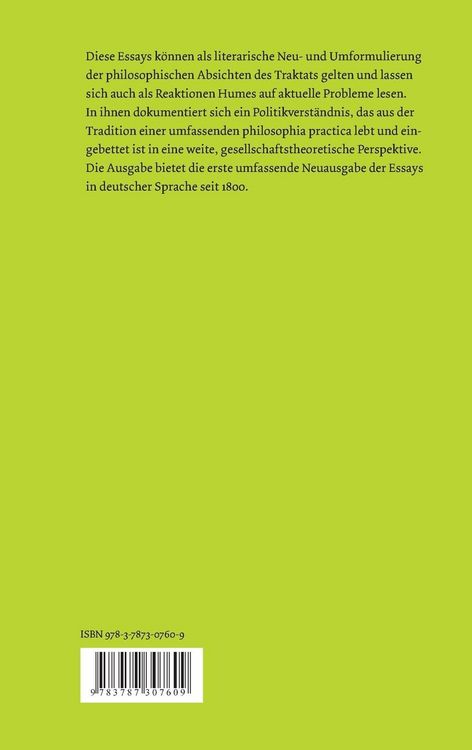Produktbild: Politische und &ouml;konomische Essays. Teilband 1