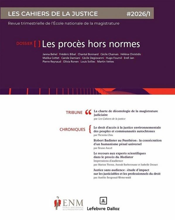 Produktbild: Les Cahiers de la Justice N.1/2026