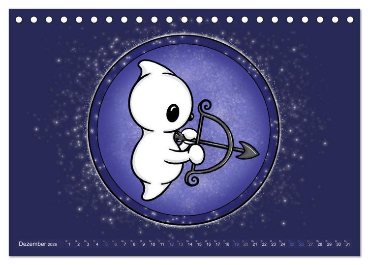 Produktbild: Geister Sternzeichen (Tischkalender 2026 DIN A5 quer), CALVENDO Monatskalender
