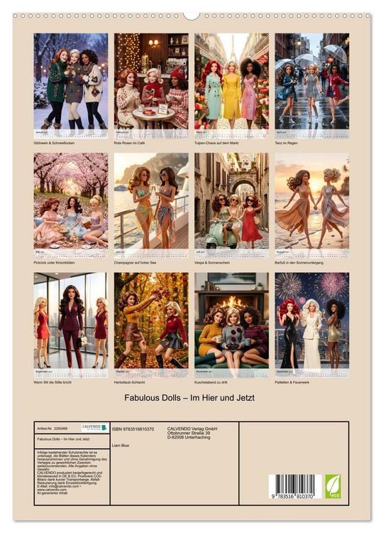 Produktbild: Fabulous Dolls &ndash; Im Hier und Jetzt (hochwertiger Premium Wandkalender 2027 DIN A2 hoch), Kunstdruck in Hochglanz