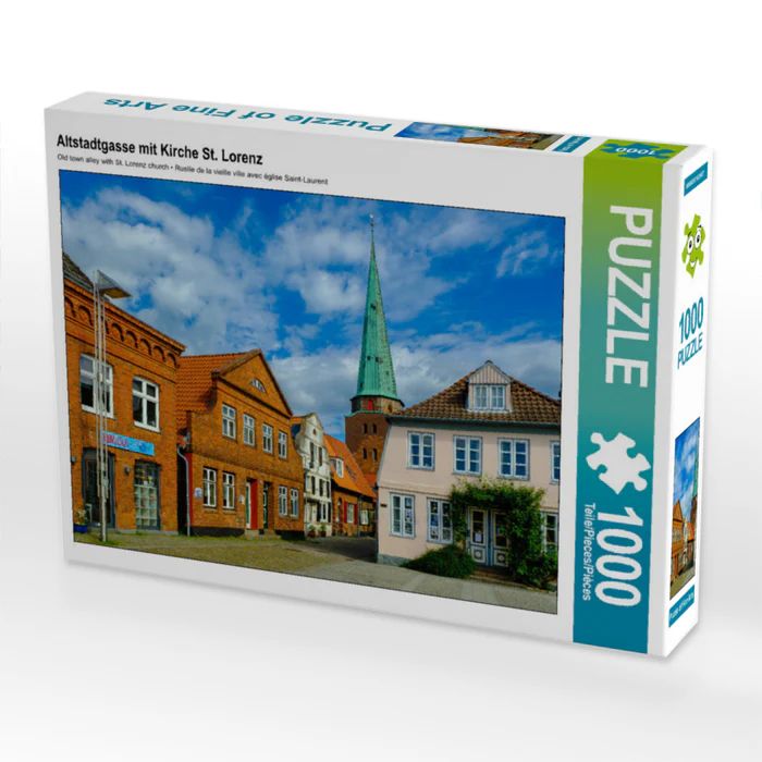 Produktbild: CALVENDO Puzzle Altstadtgasse mit Kirche St. Lorenz | 1000 Teile Lege-Gr&ouml;&szlig;e 64x48cm Foto-Puzzle f&uuml;r gl&uuml;ckliche Stunden