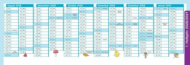 Produktbild: Der Wochen-Tischkalender f&uuml;r das Schuljahr 2026/2027