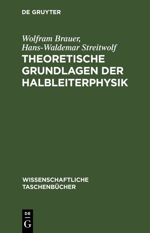 Produktbild: Theoretische Grundlagen der Halbleiterphysik