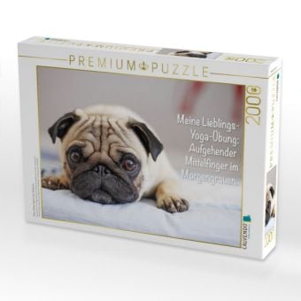 Produktbild: CALVENDO Puzzle Mops-Welpe liegt auf der Bettkante | 2000 Teile Lege-Gr&ouml;&szlig;e 90x67cm Foto-Puzzle f&uuml;r gl&uuml;ckliche Stunden