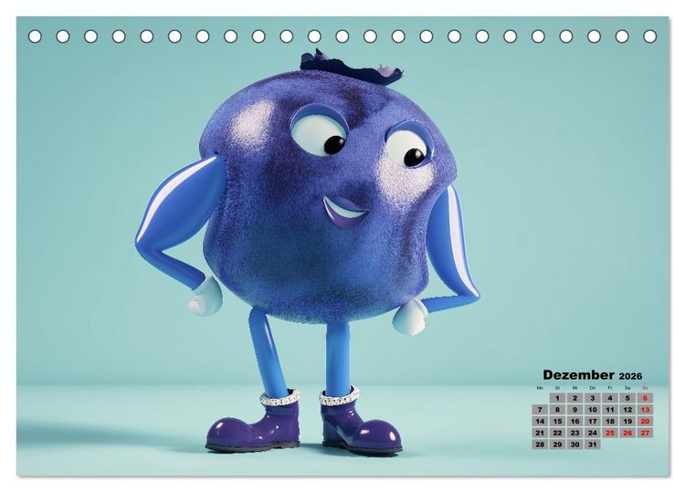 Produktbild: Vegane Power - Kalender f&uuml;r Veganer, Vegetarier und alle Pflanzenfans (Tischkalender 2026 DIN A5 quer), CALVENDO Monatskalender
