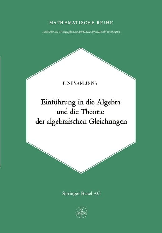 Produktbild: Einleitung in die Algebra und die Theorie der Algebraischen Gleichungen