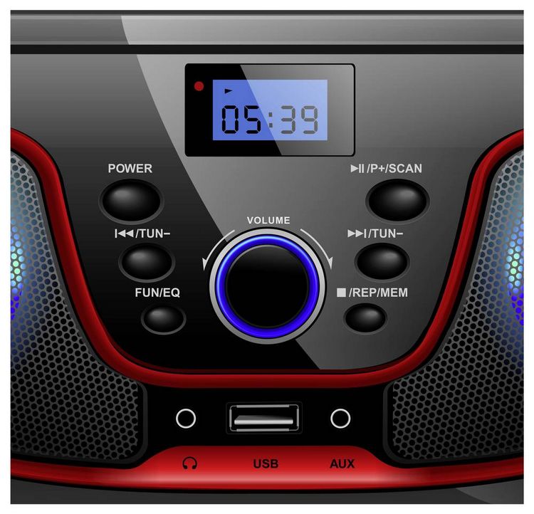 Produktbild: Silva Schneider MPC 19.4 USB CD-Radio UKW AUX, CD, USB Schwarz, Rot