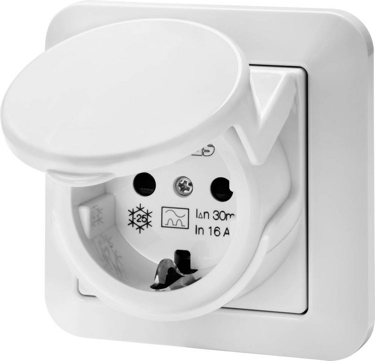 Produktbild: Gewiss GW95524 Unterputz-Fehlerstrom-Sicherheitssteckdose IP44