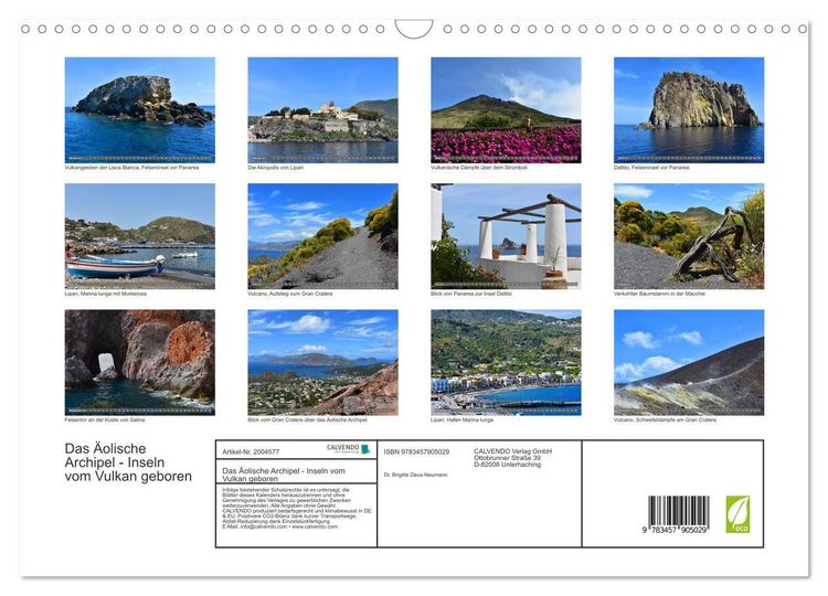 Produktbild: Das &Auml;olische Archipel - Inseln vom Vulkan geboren (Wandkalender 2026 DIN A3 quer), CALVENDO Monatskalender