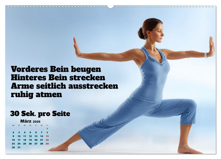 Produktbild: Yoga Kalender - &Uuml;bungen und Meditation f&uuml;r jeden Monat (Wandkalender 2026 DIN A2 quer), CALVENDO Monatskalender