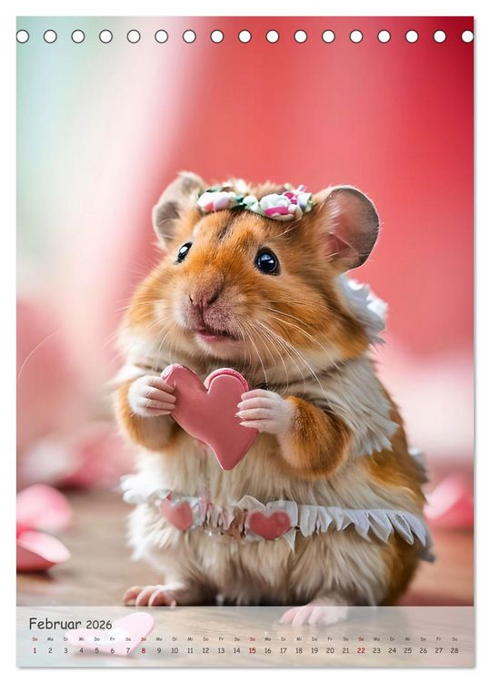 Produktbild: Hamster im Feiertagsfieber - Ein Jahr voller Flausch und Freude (Tischkalender 2026 DIN A5 hoch), CALVENDO Monatskalender