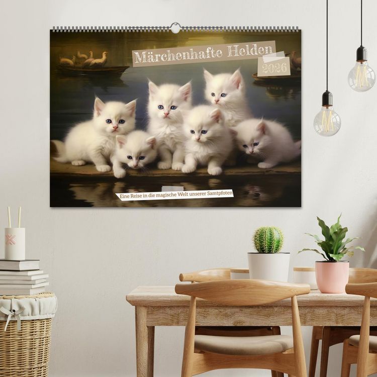 Produktbild: M&auml;rchenhafte Helden - Eine Reise in die magische Welt unserer Katzen (Wandkalender 2026 DIN A2 quer), CALVENDO Monatskalender