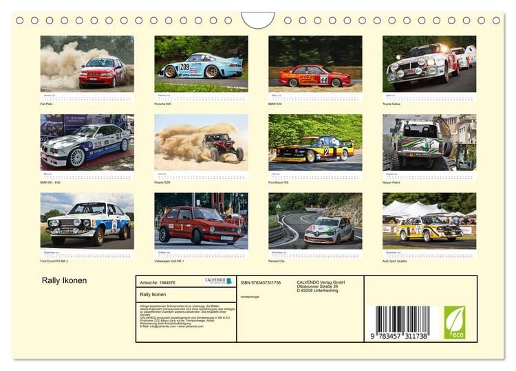 Produktbild: Rally Ikonen (Wandkalender 2026 DIN A4 quer), CALVENDO Monatskalender