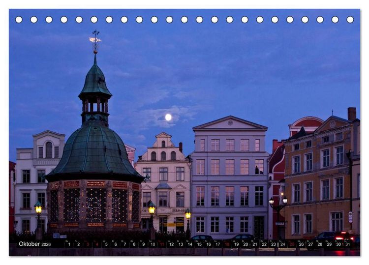 Produktbild: Deutsche Hansest&auml;dte - L&uuml;beck Wismar Rostock Stralsund (Tischkalender 2026 DIN A5 quer), CALVENDO Monatskalender