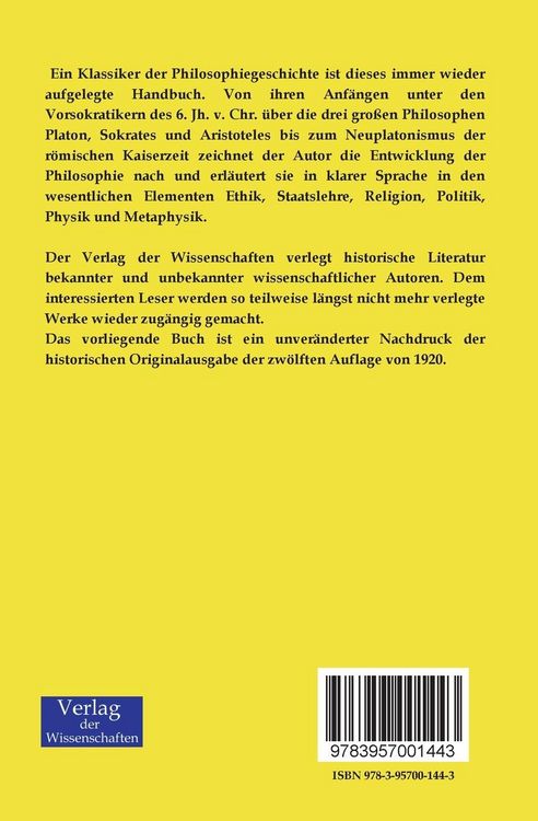 Produktbild: Grundriss der Geschichte der griechischen Philosophie